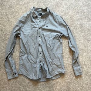 Grey RVCA Button Down, Large, Slim Fit